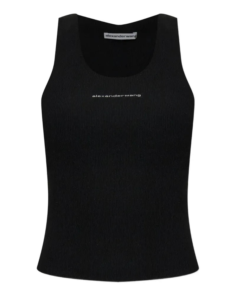 Alexander Wang logo-print ribbed tank top - Schwarz Schwarz
