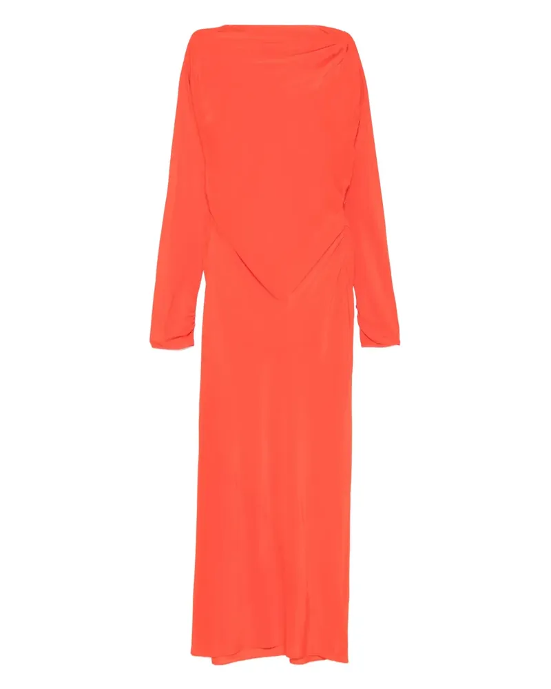 SIR Midikleid mit drapiertem Ausschnitt - Orange Orange