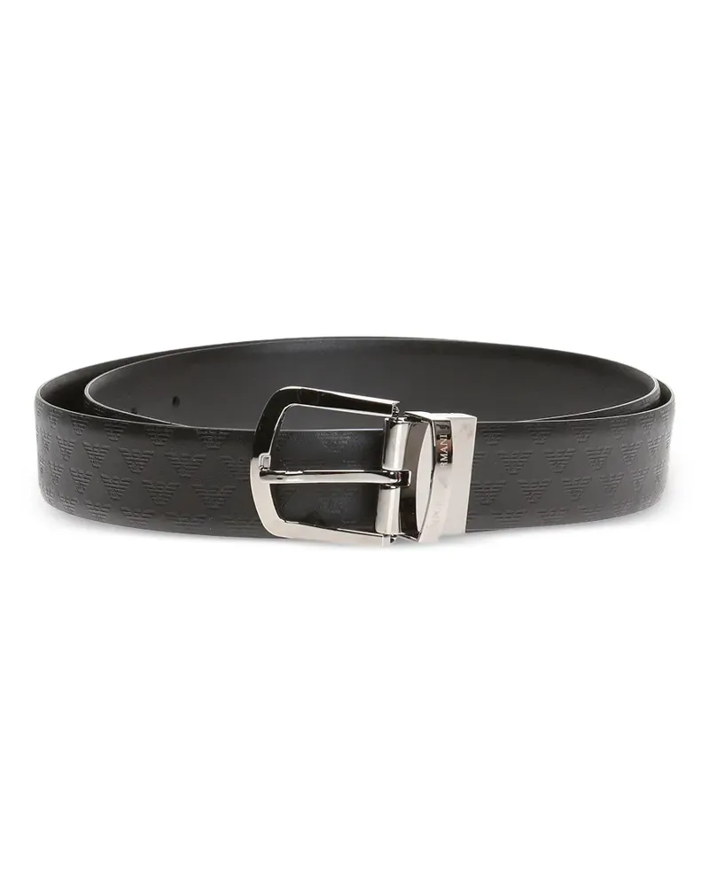 Emporio Armani Gürtel mit Logo - Schwarz Schwarz