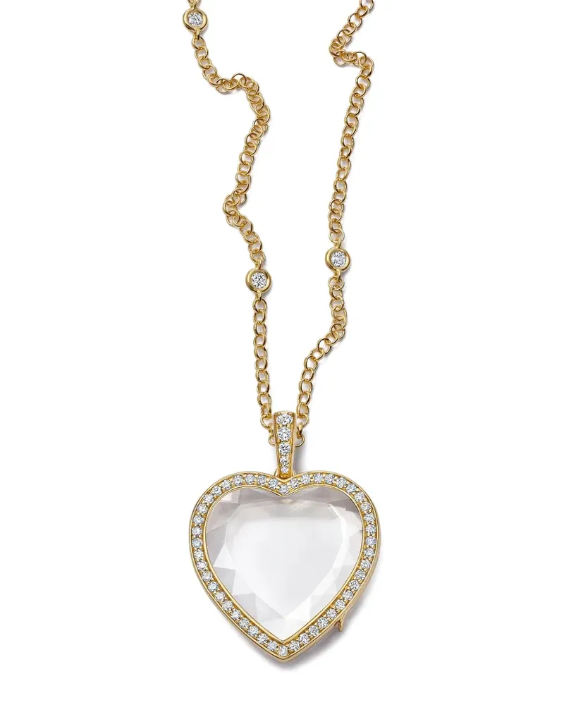 Loquet Eros Medaillon-Halskette mit Diamanten - Gold Gold