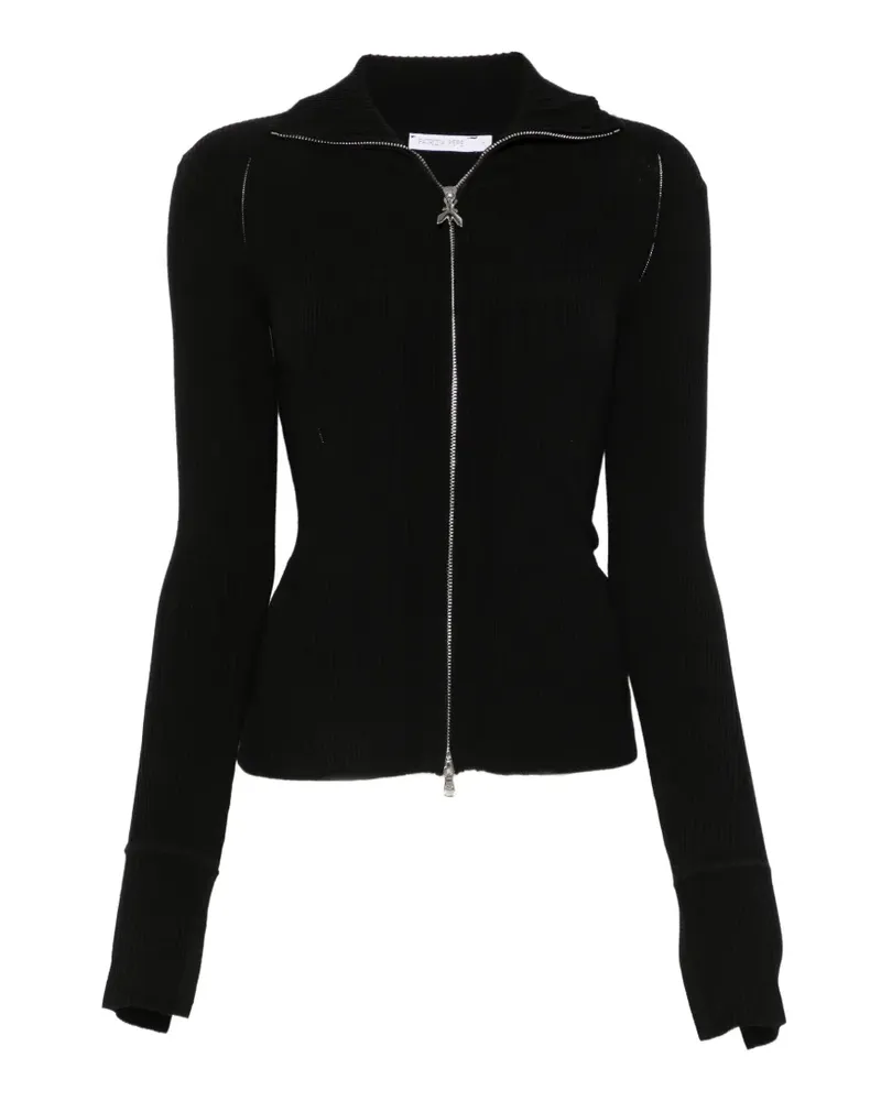 Patrizia Pepe Gerippter Cardigan mit Reißverschluss - Schwarz Schwarz