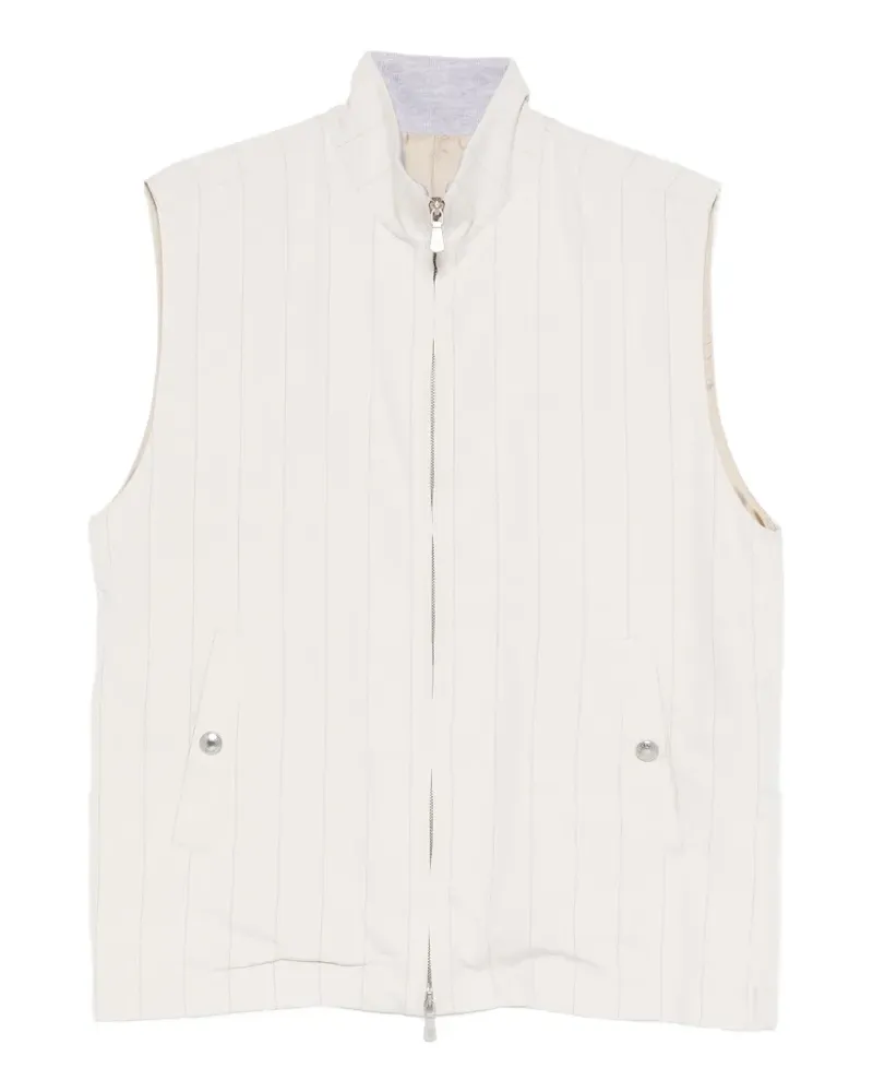 Eleventy Reißverschluss-Weste mit Nadelstreifen - Nude Nude