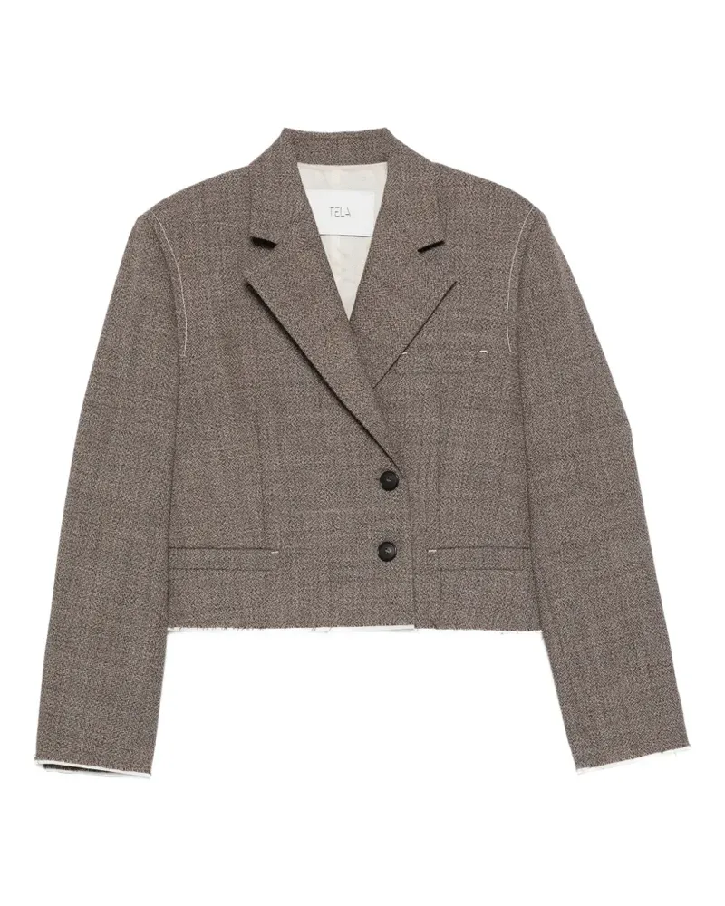 TELA Doppelreihiger Cropped-Blazer - Braun Braun