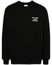 Drôle de Monsieur Sweatshirt mit Slogan Schwarz