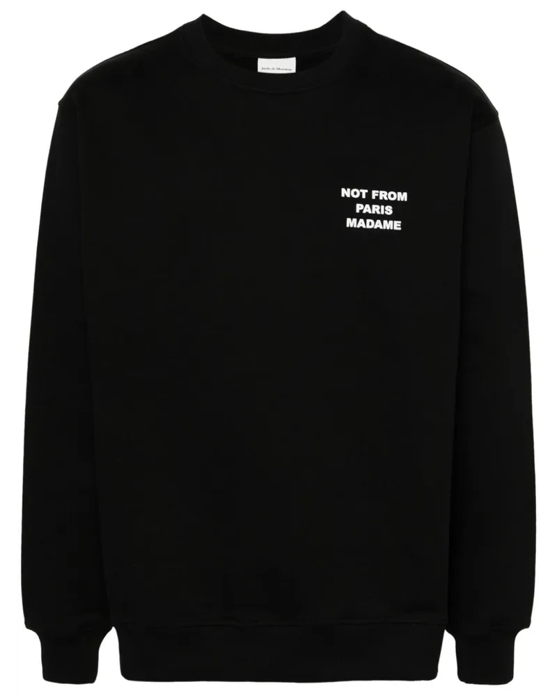 Drôle de Monsieur Sweatshirt mit Slogan Schwarz