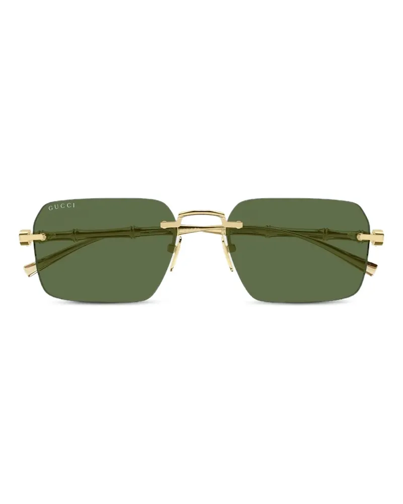 Gucci Sonnenbrille mit eckigem Gestell - Grün Grün
