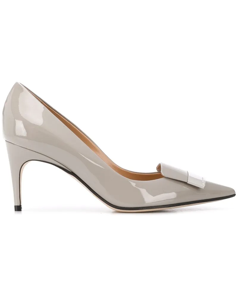 Sergio Rossi SR1' Pumps mit Logo-Schild, 80mm - Grau Grau