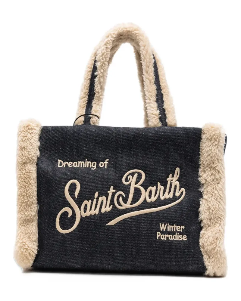 MC2 Saint Barth Colette faux-shearling denim tote bag - Blau Blau