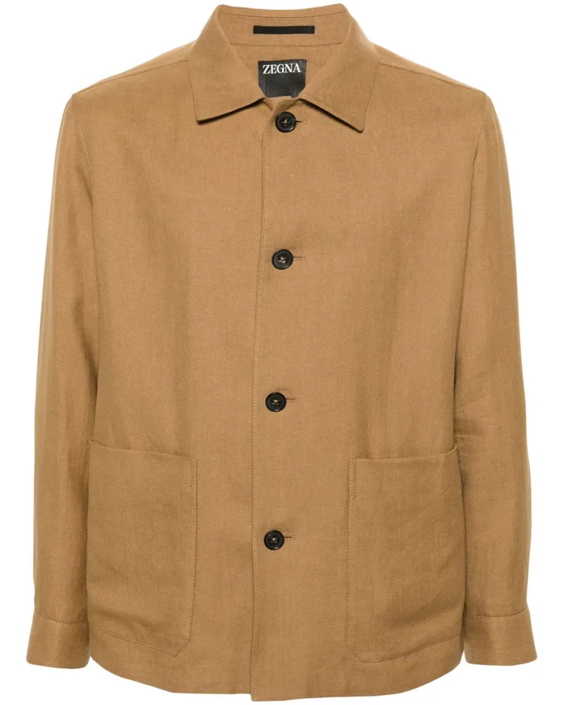 Ermenegildo Zegna Hemdjacke aus Leinengemisch - Braun Braun