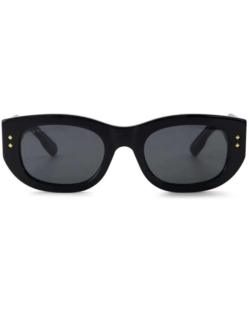 Gucci Sonnenbrille mit eckigem Gestell - Schwarz Schwarz
