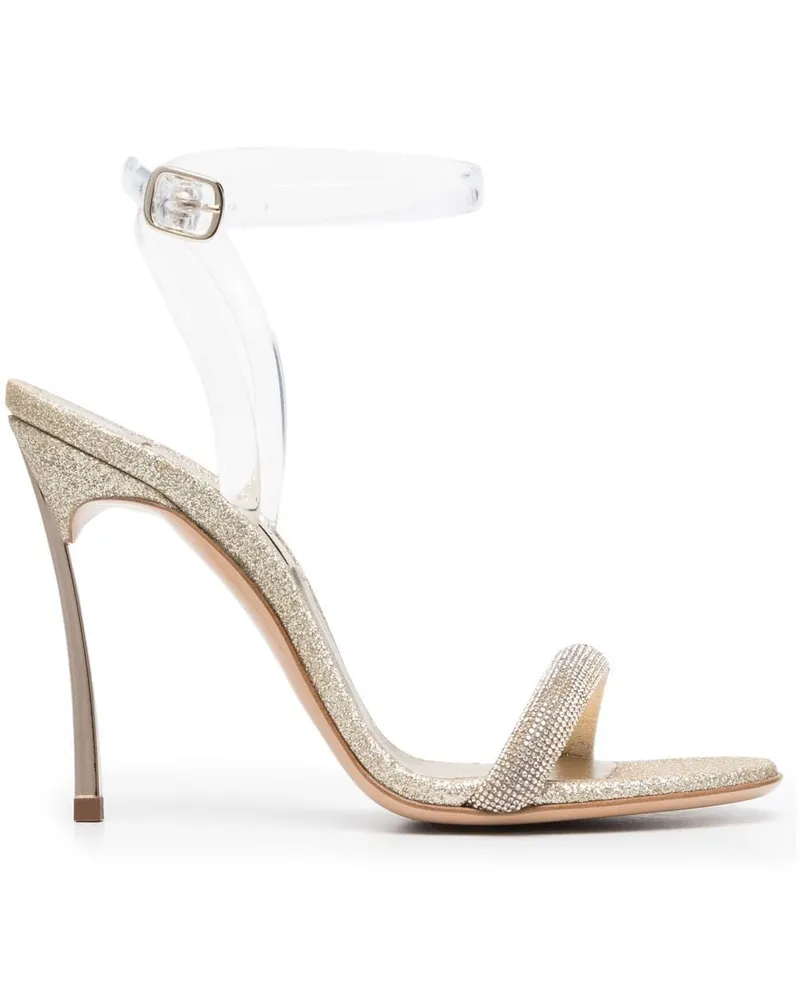 Casadei Sandalen mit Glitter-Optik 109mm - Gold Gold