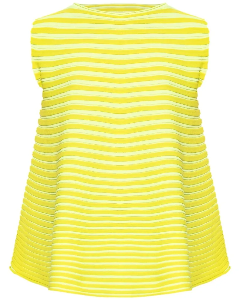 Issey Miyake Plissiertes Top - Gelb Gelb