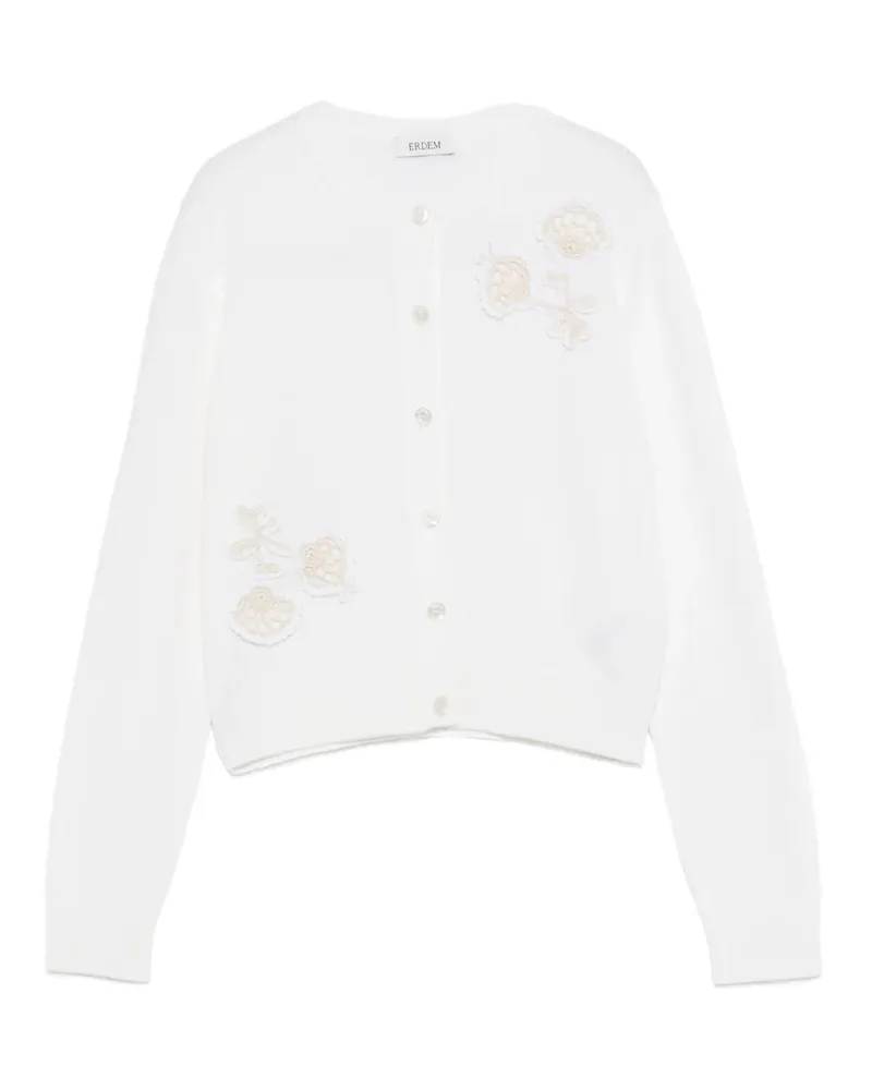 Erdem Cardigan mit Applikation - Weiß Weiß