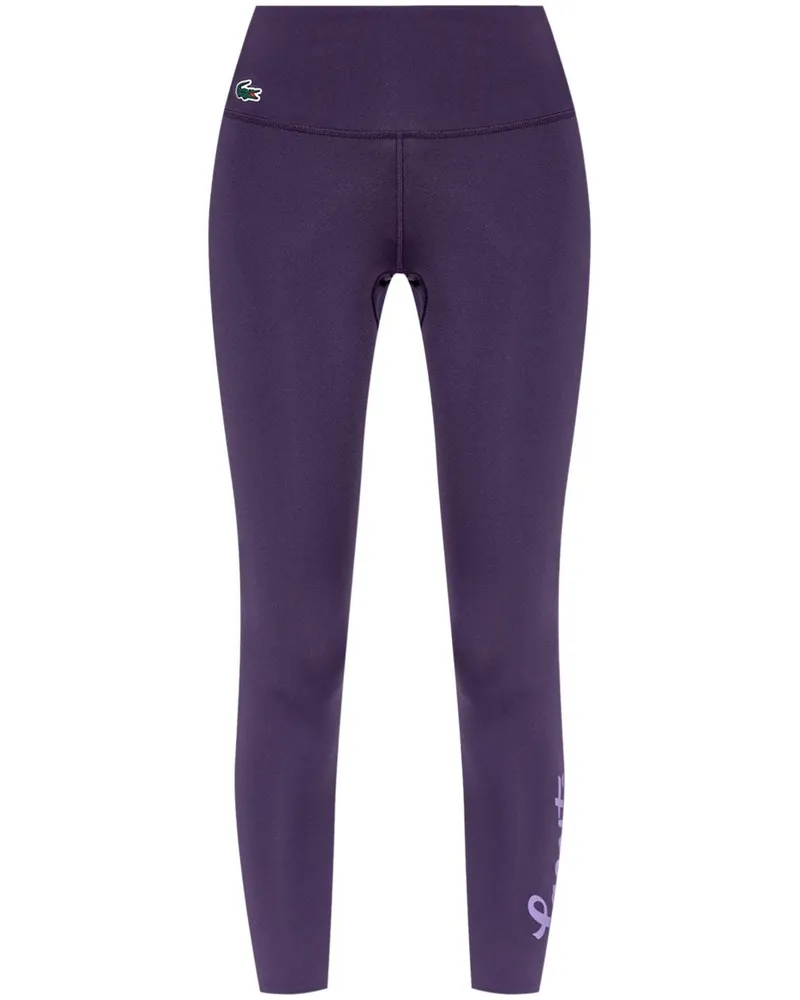 Lacoste Sport Ultra-Dry Leggings mit Logo-Print Violett