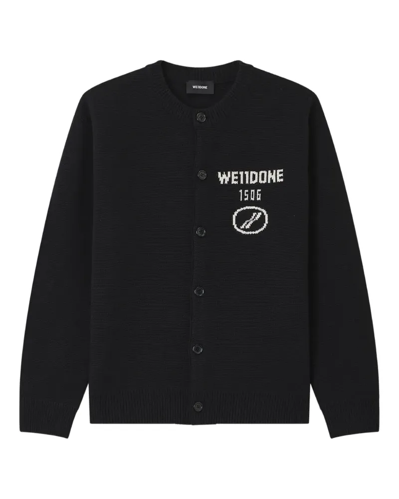 WE 11 DONE logo-intarsia cardigan - Schwarz Schwarz