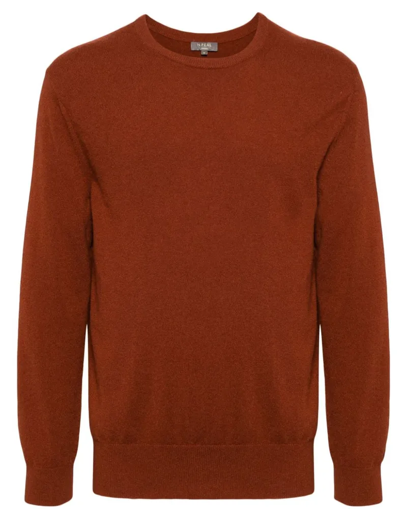 N.Peal Oxford Pullover mit rundem Ausschnitt - Orange Orange