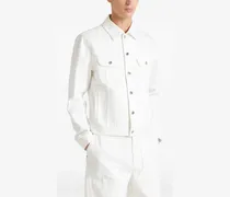 Jeansjacke mit Knopfleiste - Weiß