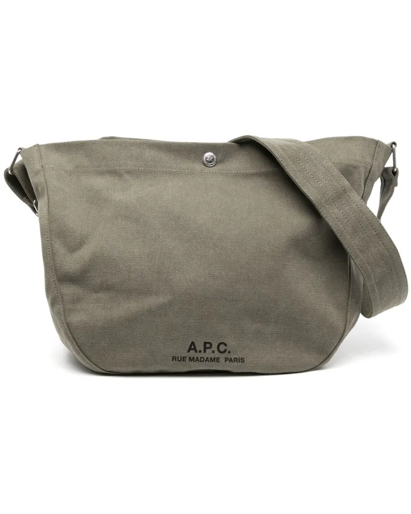 A.P.C. Handtasche mit Logo-Print - Grün Grün