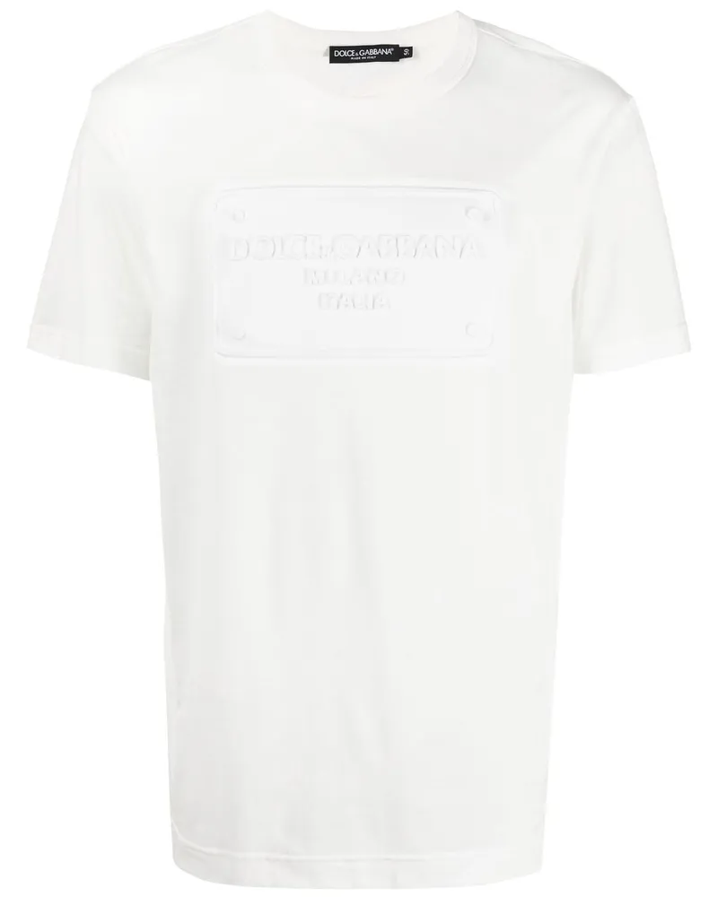 Dolce & Gabbana T-Shirt mit Logo-Prägung - Weiß Weiß