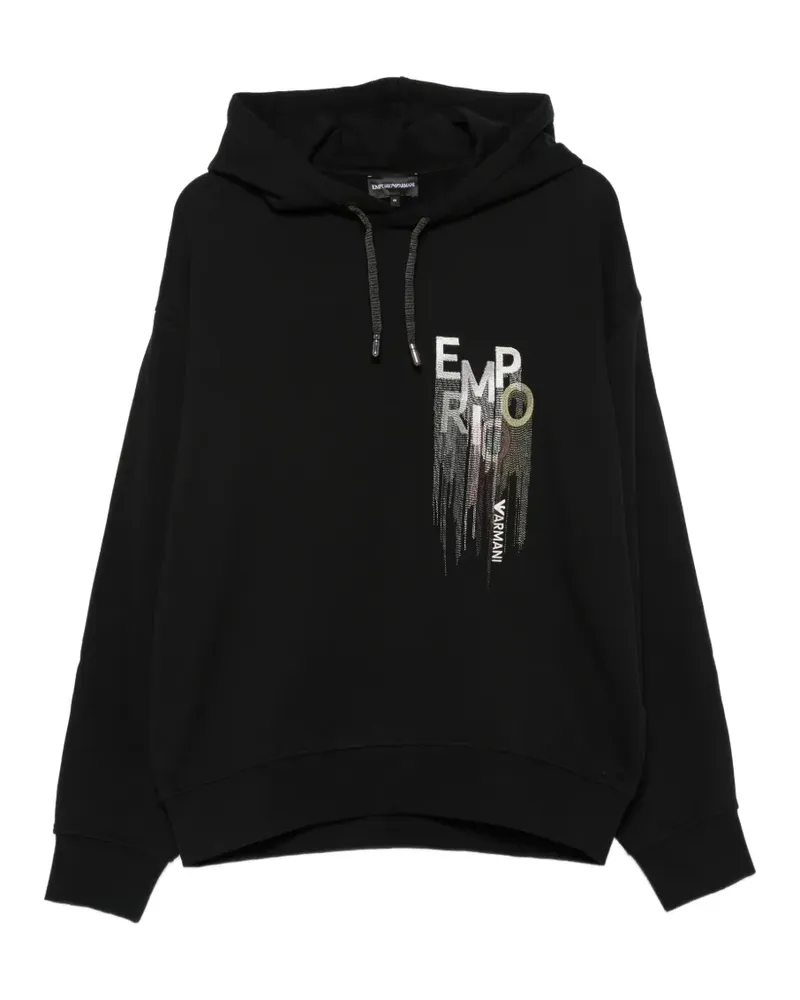 Emporio Armani Hoodie mit Logo-Stickerei - Schwarz Schwarz