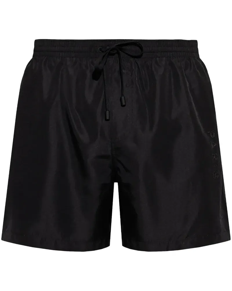 Balmain Badeshorts mit Logo-Applikation - Schwarz Schwarz