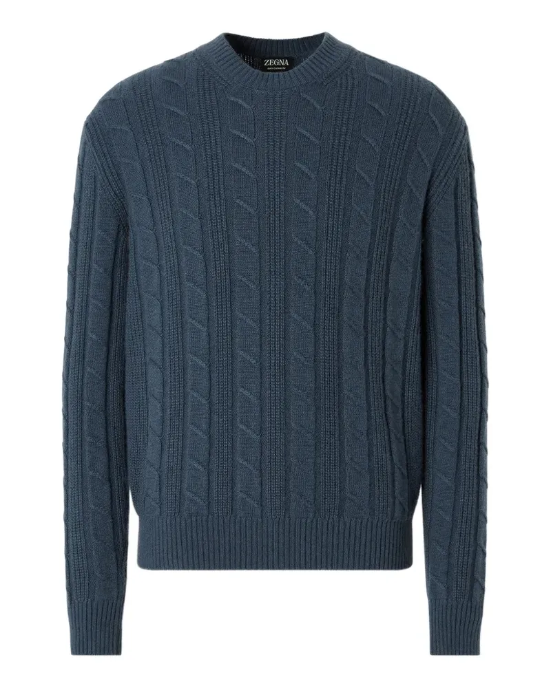 Ermenegildo Zegna Hellblauer melierter Oasi Kaschmirpullover Blau