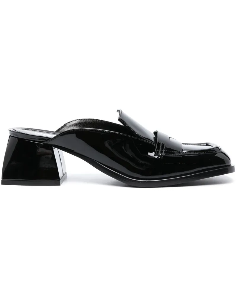 NODALETO Cara Mules mit eckiger Kappe 60mm - Schwarz Schwarz