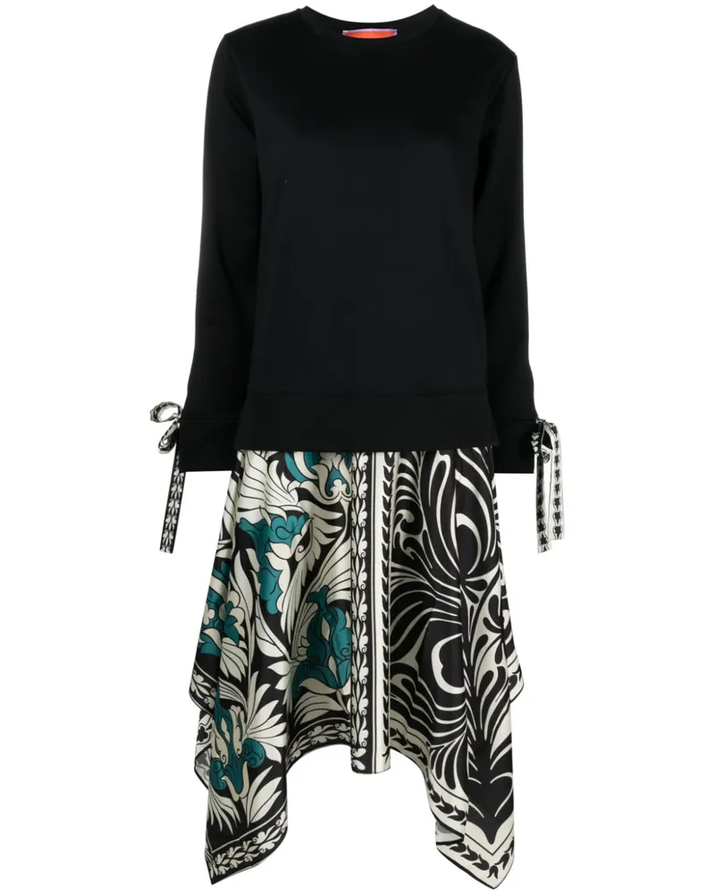 La DoubleJ Midikleid im Layering-Look - Schwarz Schwarz