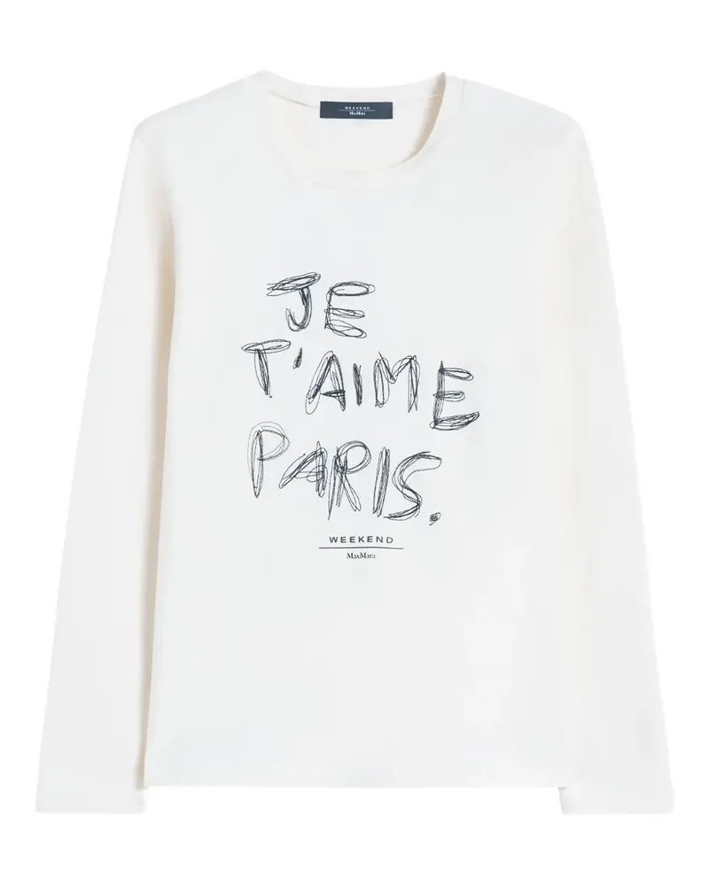 Max Mara Langarmshirt mit Buchstaben-Print - Nude Nude