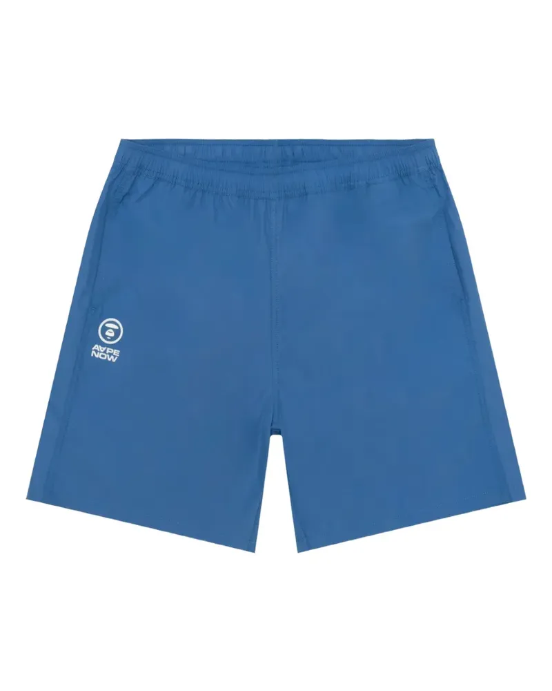 BAPE logo-print drawstring shorts - Blau Blau