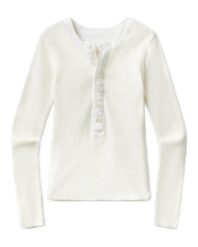 Citizens of humanity Drea waffle-textured henley top - Weiß Weiß