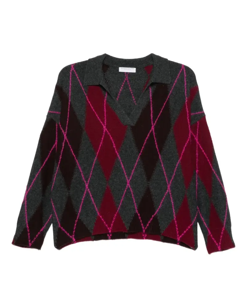Majestic Pullover mit Argyle-Muster - Grau Grau