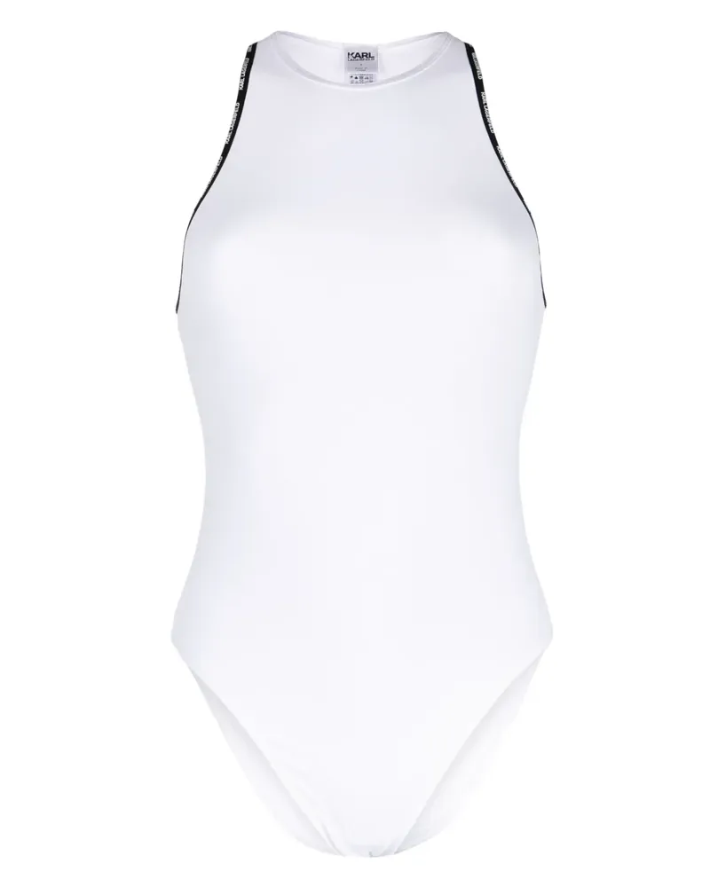 Karl Lagerfeld Body mit Logo-Patch - Weiß Weiß