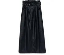 Midirock mit Paperbag-Taille - Blau
