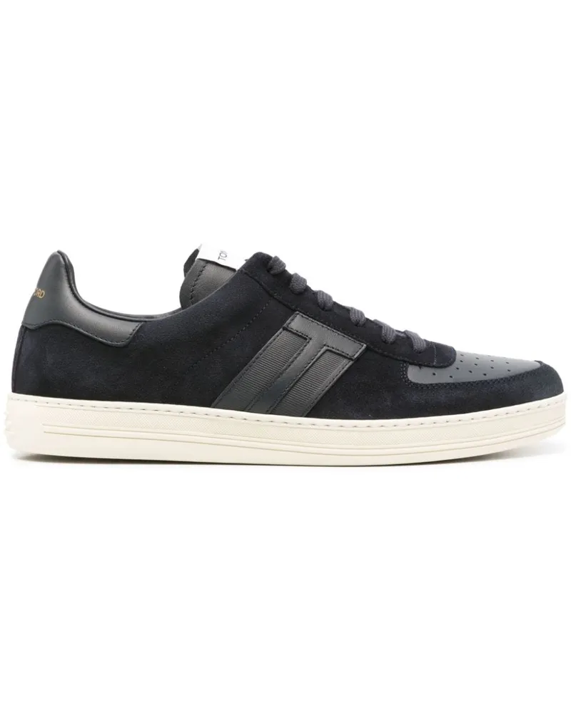 Tom Ford Wildleder-Sneakers mit T-Patch Blau