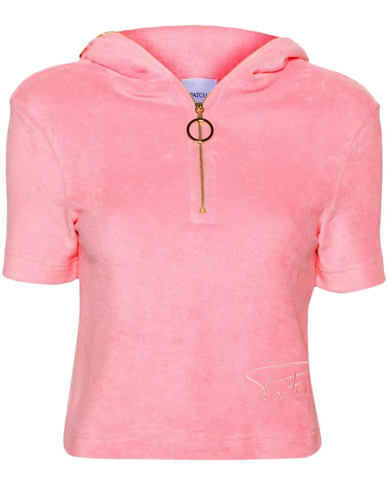 Patou Frottee-Poloshirt mit Reißverschluss - Rosa Rosa
