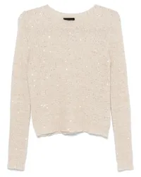 Roberto Collina Pullover mit Pailletten Nude