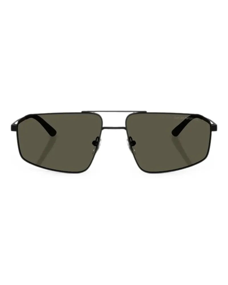 Emporio Armani Sonnenbrille mit geometrischem Gestell - Schwarz Schwarz