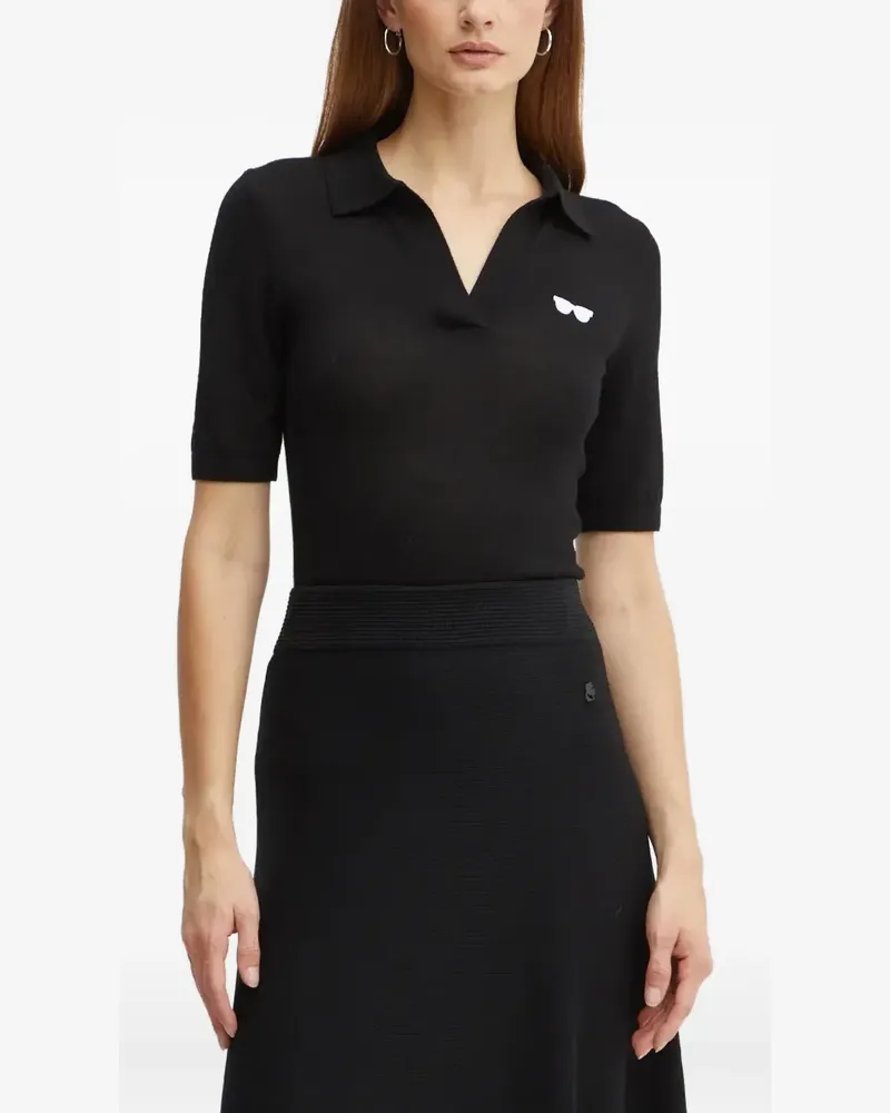 Karl Lagerfeld Besticktes Poloshirt - Schwarz Schwarz