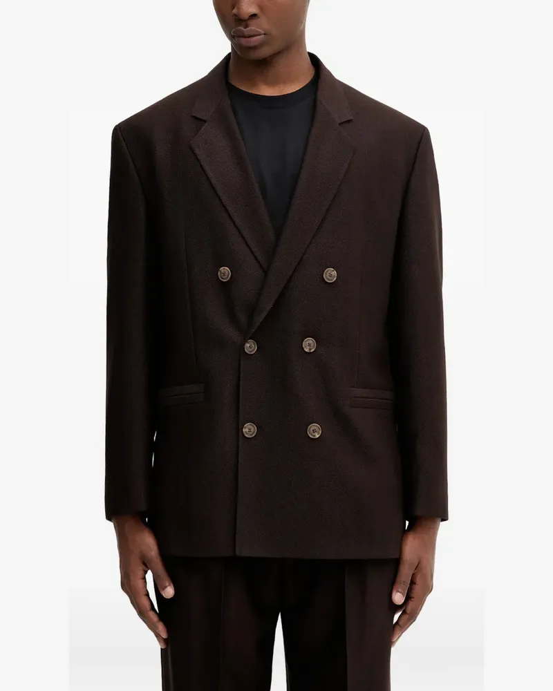 HUGO BOSS double-breasted herringbone blazer - Braun Braun
