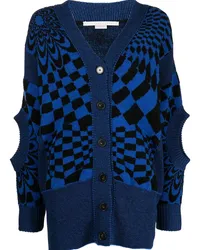 Stella McCartney Cardigan mit Schachbrettmuster Blau