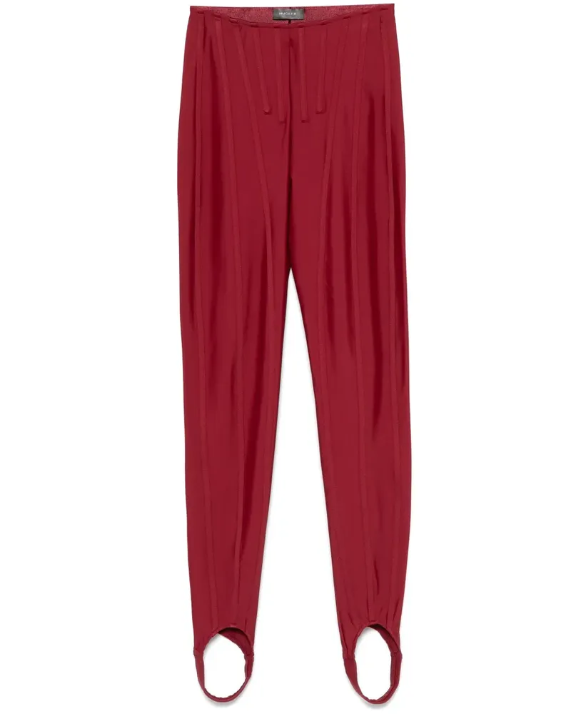 Thierry Mugler Leggings mit Steg - Rot Rot
