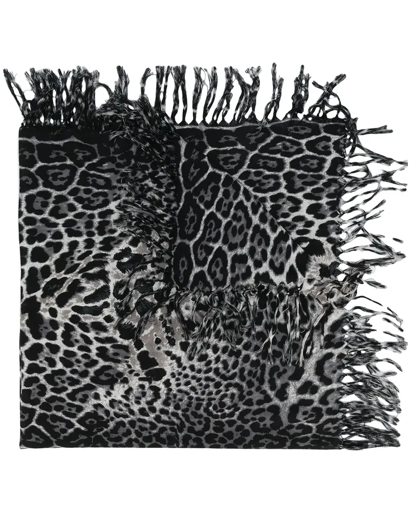 Saint Laurent Schal mit Animal-Print - Schwarz Schwarz