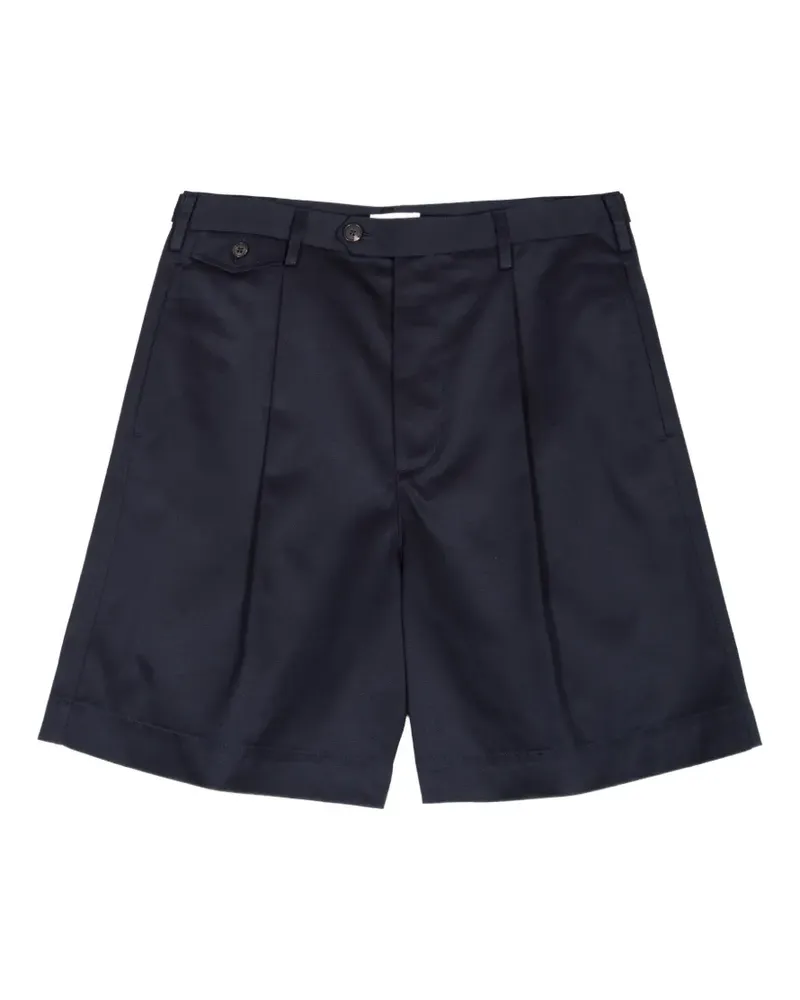 Mauro Grifoni gabardine pleated-detail tailored shorts - Schwarz Schwarz
