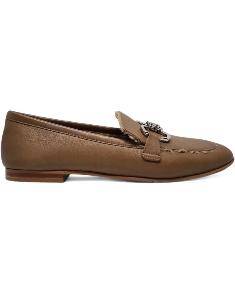 Casadei Loafer mit Pelzbesatz - Braun Braun
