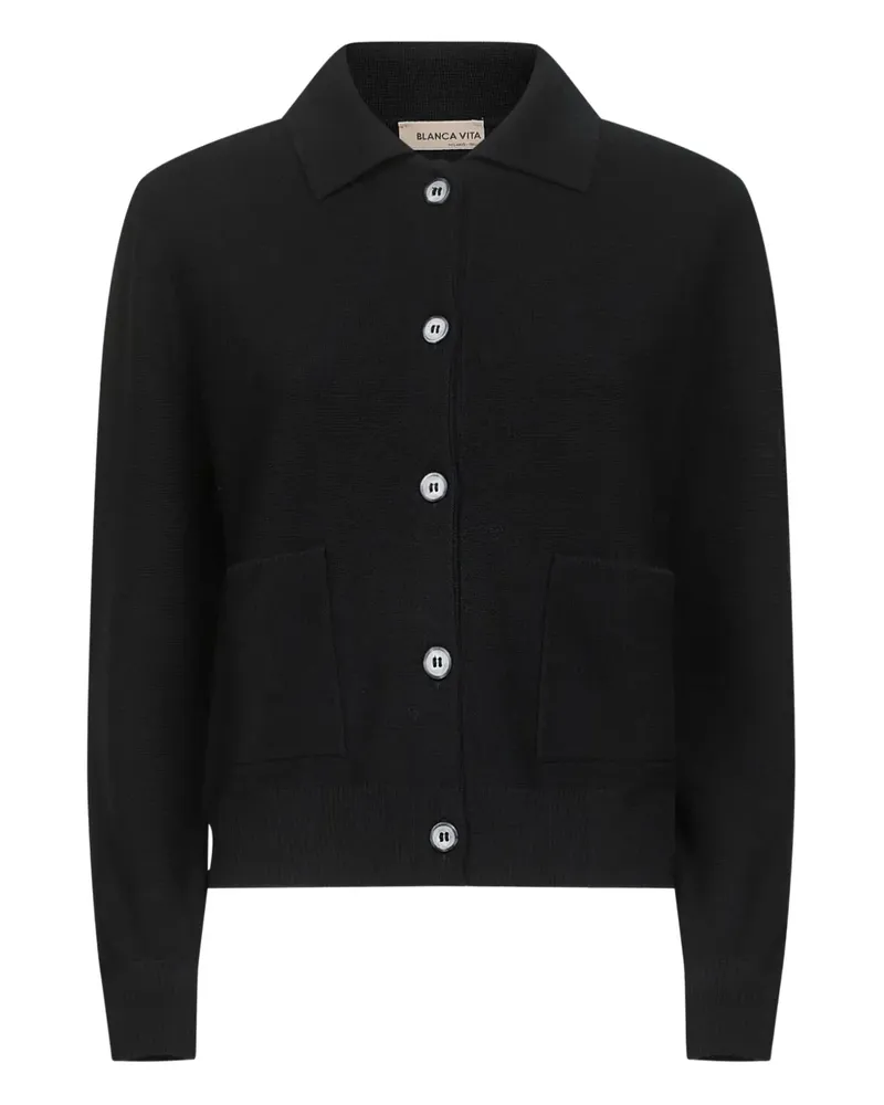 Blanca Cardigan mit aufgesetzter Tasche - Schwarz Schwarz