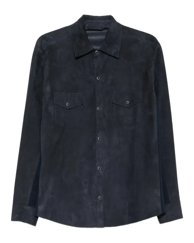 Eleventy Hemdjacke mit Brusttaschen - Blau Blau