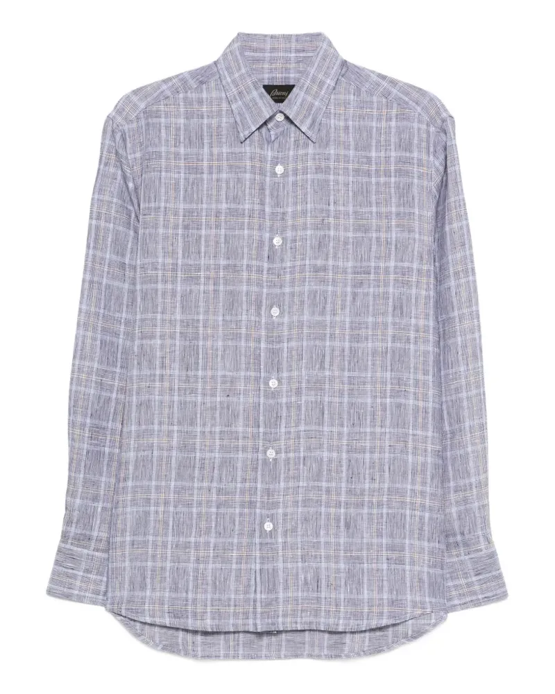 Brioni checked shirt - Blau Blau