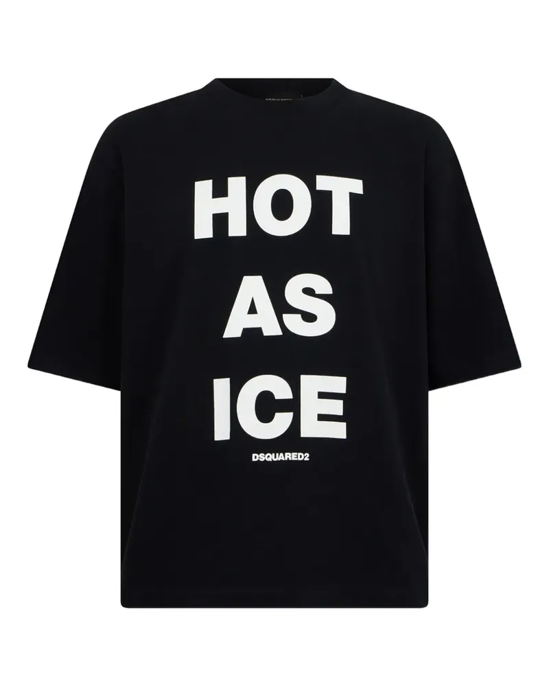 Dsquared2 Lockeres T-Shirt mit Slogan-Print - Schwarz Schwarz