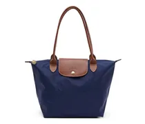 Le Pliage leather flap tote bag - Blau
